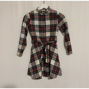 Kiel James Patrick Cozy Cabin Flannel Girls Dress 8 Plaid Fit & Flare Button Up